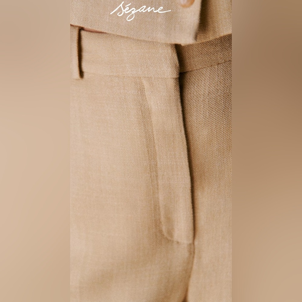 🌺 Sézane 🌺 EUC GIOVANNI TROUSERS LIGHT BEIGE SIZE 34/US2 - Picture 5 of 17
